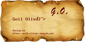 Goll Olivér névjegykártya
